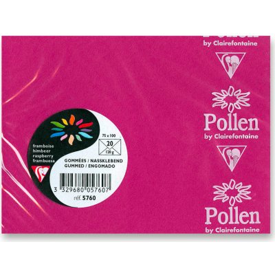 Barevná obálka Clairefontaine 75 x 100 mm, olizová, 20 ks - malinová – Zboží Živě