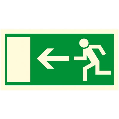 Fotoluminiscenční tabulka - únik vlevo fotoluminscenční plast 200x100 mm – Zboží Dáma