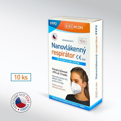 Nano M.ON antivirový nanorespirátor FFP2 Univerzální bílá 10 ks