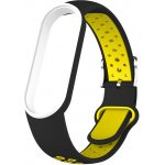 Xiaomi Mi Band 5/6/7 EF náhradní náramek s kovovým zapínáním Černožlutá MBSCZ-7EF04 – Zboží Živě