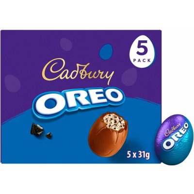 Cadbury čokoládová vajíčka s náplní s příchutí sušenek Oreo 5 x 31 g – Zboží Dáma