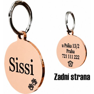 u Psíka Nerezová známka pro psa 25*30mm Rose Gold – Hledejceny.cz