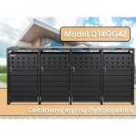 Scorpion elektro s.r.o. Přístřešek na 4 popelnice D14GG4Z antracit – Zboží Mobilmania