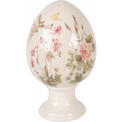 Clayre & Eef Vajíčko na podstavci s lučními květy Flowers of Love XL Ø 17*28 cm – Hledejceny.cz