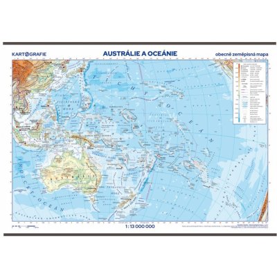 Kartografie PRAHA, a. s. Austrálie a Oceánie – školní nástěnná obecně zeměpisná mapa – Zboží Mobilmania