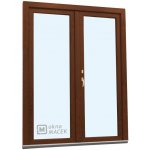 Kömmerling balkonové dveře 70 AD O+OS klapačka pravé ořech/bílá 150 x 220 cm oboustranná klika + FAB + hliníkový práh – Hledejceny.cz