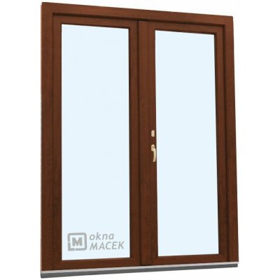 Kömmerling balkonové dveře 70 AD O+OS klapačka pravé ořech/bílá 150 x 220 cm oboustranná klika + FAB + hliníkový práh – Hledejceny.cz