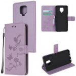 Flowers PU kožené peněženkové Xiaomi Redmi Note 9 Pro/Note 9S fialové – Zboží Živě