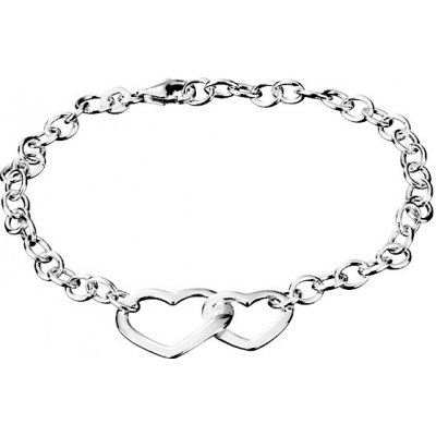 Šperky eshop řetízek na ruku ze stříbra dvě spojená srdce AA19.13 – Zboží Mobilmania