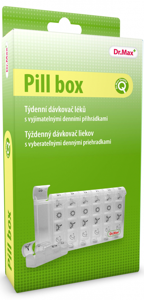 Dr.Max Pill box Týdenní dávkovač léků od 79 Kč - Heureka.cz
