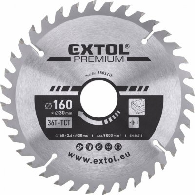Kotouč pilový s SK plátky, ⌀160x2,6x30mm, 36T EXTOL PREMIUM – Hledejceny.cz