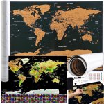 Malatec 23442 Velká Stírací mapa světa s vlajkami 82 × 59 cm + příslušenstvím – Sleviste.cz