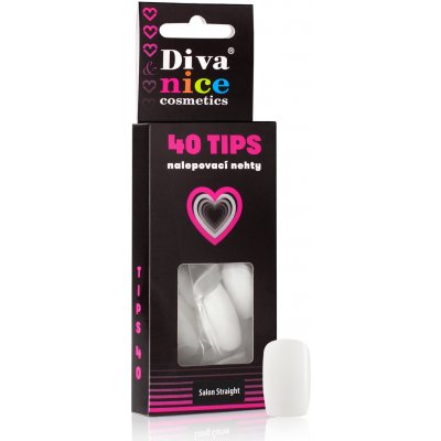 Diva & Nice Cosmetics Nalepovací umělé nehty Salon Straight TIPS 40 – Zboží Mobilmania
