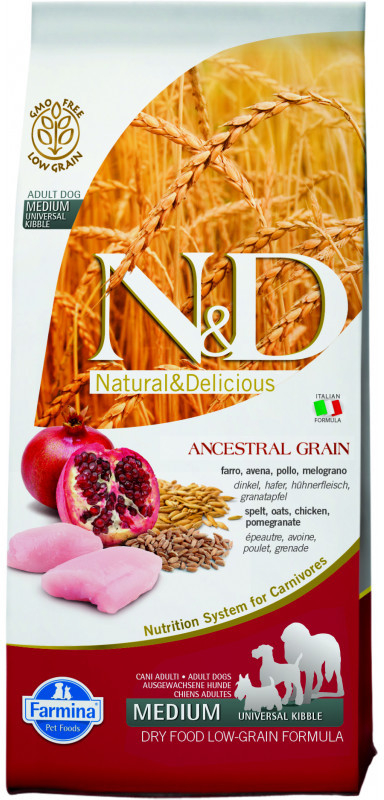 N&D Low Grain Dog Adult Chicken & Pomegranate 12 kg