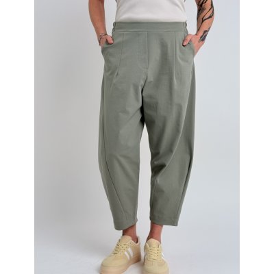 Voga Móda Olivově zelené kalhoty TOSCANA – Zboží Dáma