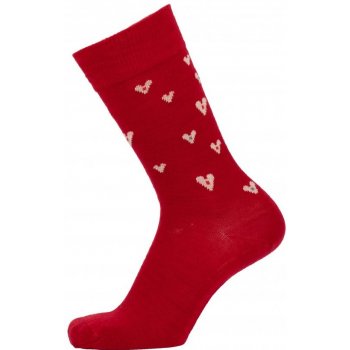Cai společenské merino ponožky pro dospělé vzor Heart Červená