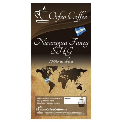 Orfeo coffee Nicaragua Fancy SHG 100% arabika zrnková 250 g – Hledejceny.cz