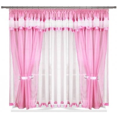 BytoTex Voálová kusová záclona se závěsem Alena růžová II 400x150 cm – Hledejceny.cz