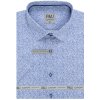 Pánská Košile AMJ slim fit košile s krátkým rukávem s drobným modrým vzorem VKSBR1195