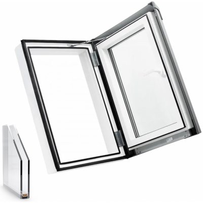 SKYLIGHT LOFT střešní výlez Bílá/Šedá 55x78 cm RAL 7043 – Sleviste.cz