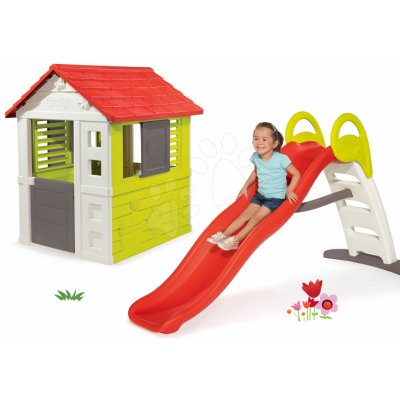 Smoby set domeček Nature a skluzavka Funny Toboggan 310069-7 – Zboží Mobilmania