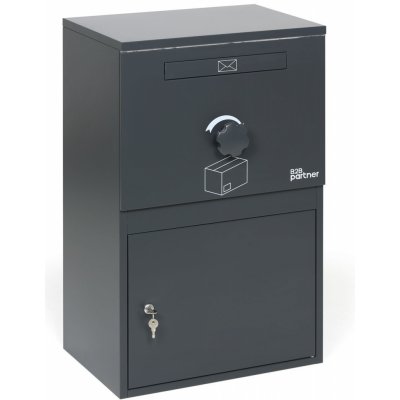 Poštovní schránka na dopisy a balíky, možnost montáže do zdiva, šedá, 810 x 501 x 343 mm – HobbyKompas.cz