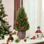HOMCOM Vánoční mini stromek s šíškami ∅27 x 47 cm zelený – Hledejceny.cz