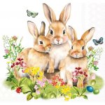 Ambiente Europe BV Ubrousek 33x33cm Králičí rodina 1ks – Zboží Mobilmania