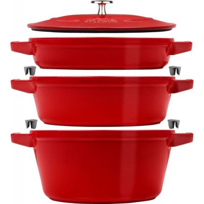 Sada litinový hrnec,kastrol a pánev s poklicí 24cm SET/4ks červená – Zboží Dáma Sada litinový hrnec,kastrol a pánev s poklicí 24cm SET/4ks červená – Zboží Dáma