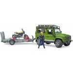 Bruder 2589 Land Rover s přepravníkem a motocyklem Ducati Scrambler Full Throttle – Zboží Dáma