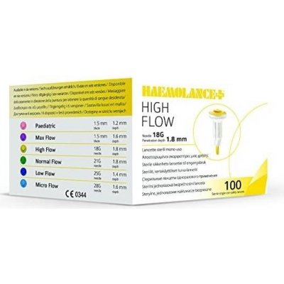 Lanceta Haemolance Plus 18G 1,8 mm, žlutá, 100 ks – Sleviste.cz