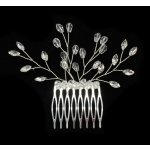 Hřebínek s kamínkovou ozdobou stříbrná – Zboží Dáma