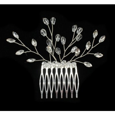 Hřebínek s kamínkovou ozdobou stříbrná – Zboží Dáma