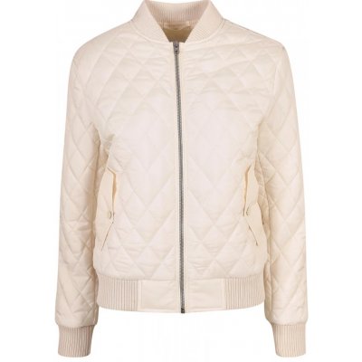 Ladies Diamond Quilt Nylon Jacket white sand