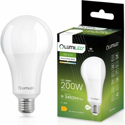 Lumiled Lumiled LED žárovka E27 A80 24W , 200W 3452lm 4000K Neutrální 260° CCD – Zbozi.Blesk.cz