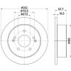 Brzdové kotouče HELLA PAGID Brzdový kotouč PRO - 262 mm HPG 8DD 355 133-341