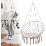 Hamaka Závěsné houpací křeslo Macramé bílá – Sleviste.cz