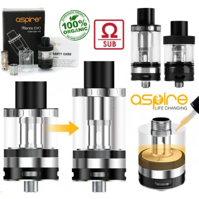 Aspire Atlantis EVO Extended Kit Černá 2ml/4ml – Zboží Mobilmania