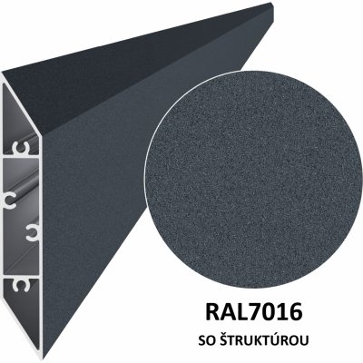 Profil na výplň 108x16x6000 mm, materiál EN AW-6060 T66, hliník s povrchovou úpravou, práškově lakovaný s jemnou matnou strukturou, antracit RAL7016, cena za kus – Zbozi.Blesk.cz