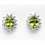 Čištín 428178524 Kate bílé zlato přírodní olivín čiré zirkony NŠ 1480 – Zboží Mobilmania