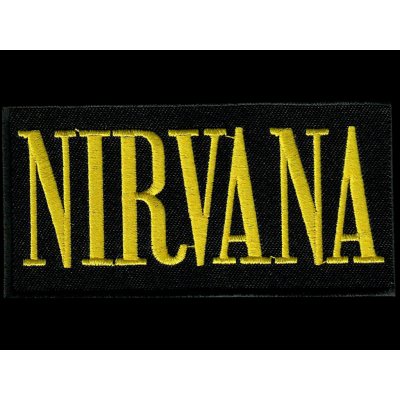 Nášivka NIRVANA nápis yellow vyšívaná zažehlovací – Zboží Dáma