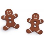 Knoflík imitující perníčky Varianta: 1 (504001) hnědá koňak chlapec, Balení: 2 ks – Hledejceny.cz