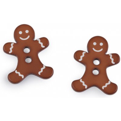 Knoflík imitující perníčky Varianta: 1 (504001) hnědá koňak chlapec, Balení: 2 ks – Hledejceny.cz