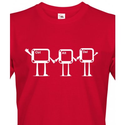 Bezvatriko 101003 tričko ctr+alt+del červená – Zboží Mobilmania