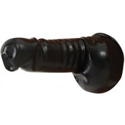 Mister B Rubber Cock and Ball Sheath Plain, černý latexový návlek na penis a varlata
