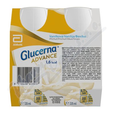 GLUCERNA ADVANCE 1,6 KCAL VANILKOVÁ PŘÍCHUŤ POR SOL 4X220ML