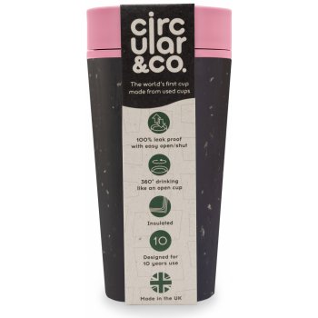 Circular & Co. recyklovaný kelímek na kávu 340 ml Barva: Černá/Růžová