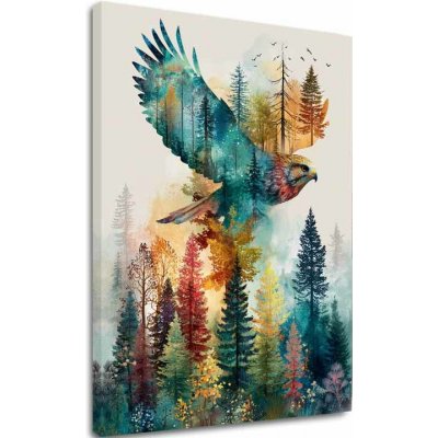 Obraz na plátně Let orla - Dynamický motiv přírody - 80x120 cm – Hledejceny.cz