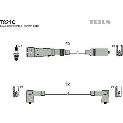 Sada kabelů pro zapalování TESLA T821C – Hledejceny.cz