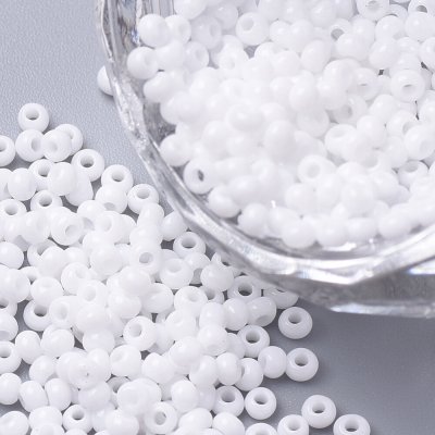 Skleněný rokajl - bílý - třída A - 2 x 1,5 mm - 1 g – Sleviste.cz